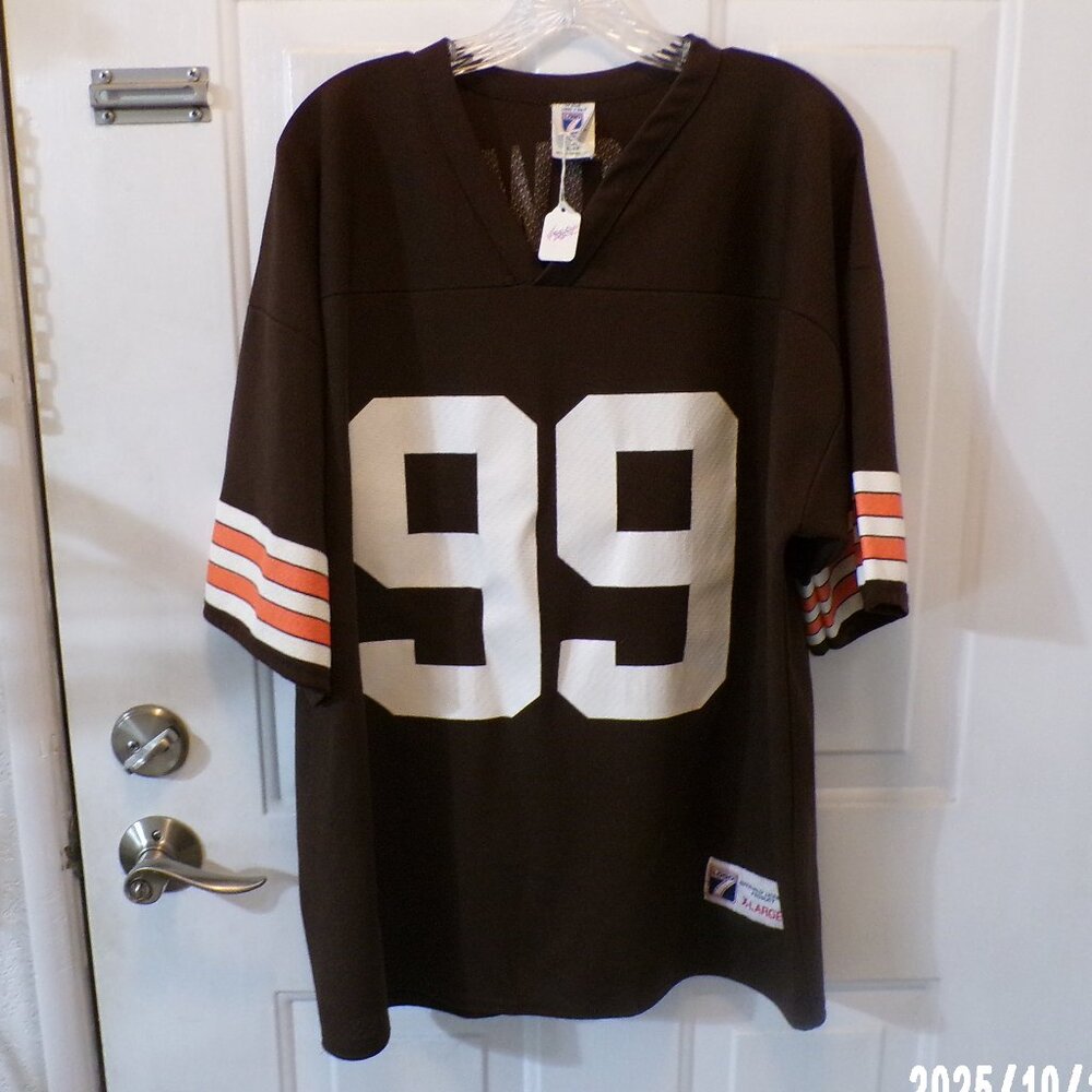 VINTAGE " LOGO 7 " CLEVELAND BROWNS NFL FOOTBALL JERSEY #99